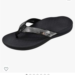 Vionic Sequined Orthopedic Arch and Toe Support Sandals